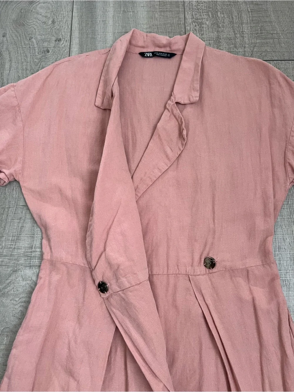 Zara Linen Blend Pink Jumpsuit Size Medium